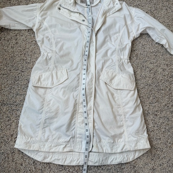Athleta White Cotton Long Sleeve Mock Neck Full Zip Vista Windbreaker Jacket XXS - Picture 13 of 16